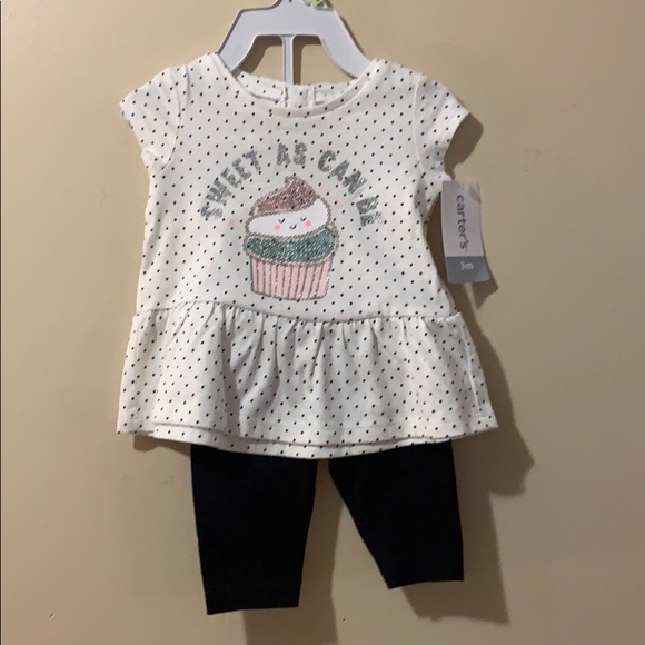 Carter's Other - Baby girls 3 month outfit black & white w/sequins Carter's Other - Baby girls 3 month outfit black & white w/sequins